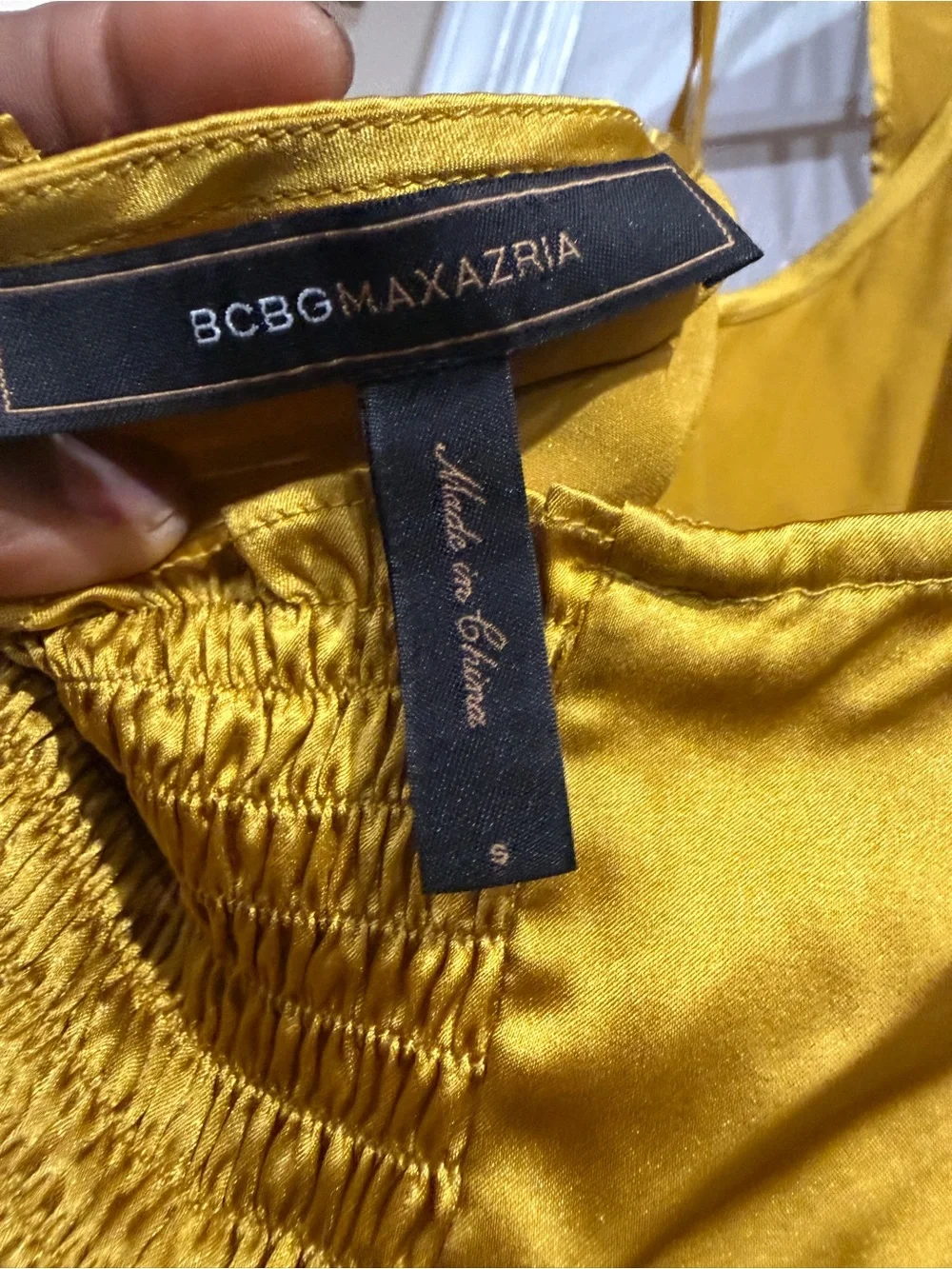 BCBGMaxAzria Mustard Yellow Ruffled Halter Camisole